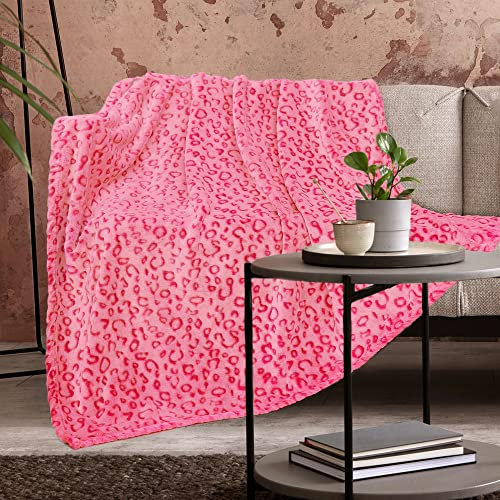 ZHIKU Rosa Decke für Frauen – Decke mit Geparden-Druck, rosa Geschenke für Frauen, Mutter, Mädchen, weiche, warme Überwurfdecke mit Leopardenmuster, Geburtstagsgeschenke, 152,4 x 203,2 cm