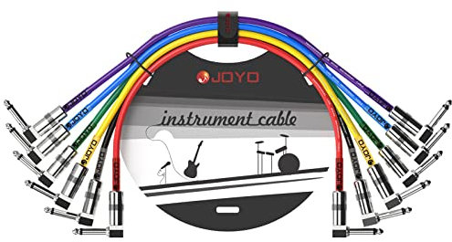 JOYO Patch Cables 1.2ft for Bass Guitar Effect Pedal Professional Guitar Patch Cords 1/4 Inch (CM-05, 6 Pack)