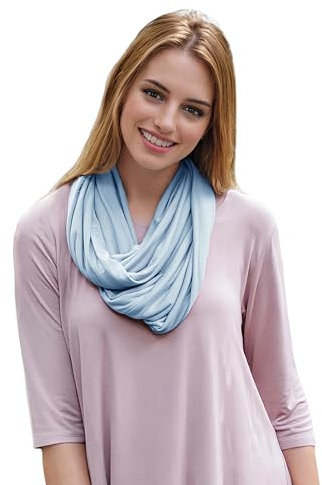 Lina & Lily Modal Premium Jersey Loop Schal für Damen Herren (Hellblau)