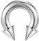 ZS Chirurgenstahl Spike Hufeisen Circular Barbell Ringe, 00G 0G 2G 4G 6G 8G 12G 16G Dick PA Rings, CBR Nasenring Septum Ohr Piercing Körperschmuck (Silber,0G,19mm)