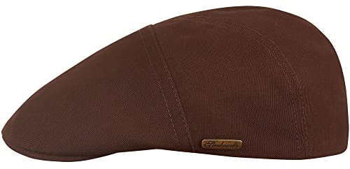 Sterkowski Modell Ivy Five | 100% Gekämmte Baumwolle Schiebermütze für Herren und Damen | Flatcap Klassische Kappe Leichte Sommer Hautfreundliche Handgenäht Retro Vintage Casual Braun 60