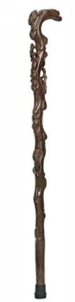 Gehstöcke aus Holz, Caduceus, Krücken für alte Männer, Holzstock, Zubehör für alte Männer, 3 Muster, Holzschnitzerei, Länge 90 cm, leicht zu kürzen, Mobilitätshilfe für ältere Menschen, Senioren und