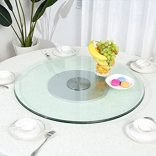 SZITW Glas-Drehteller für Esstisch, robust, Lazy Susan, rundes drehbares Tablett, hohe Tragfähigkeit, Tischplatte, Drehteller, Servierplatte, transparent – 28/32/36/40 Zoll