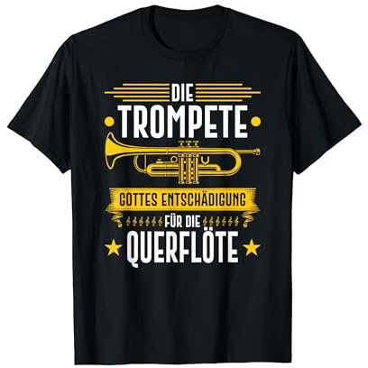Geschenke Blasmusik Shop - Trompete Entschädigung, Blasmusik Festival Trompeter T-Shirt, Schwarz, S, Kurzarm, Unisex, Klassische Passform, Polyester 100%, Musikliebhaber, Festivalbesucher