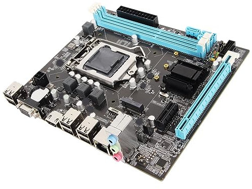 VBESTLIFE Placa Base H61 LGA1155 para Computadora de Escritorio, DDR3 de Doble Canal, M.2 NVMe NGFF, Placa Base M ATX Compatible con Salida VGA y HDMI
