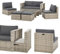 Juskys Salon de Jardin Salou en polyrotin - Espace Lounge d'extérieur résistant aux intempéries pour 6 Personnes - Coin Salon avec Table & Coussins - pour Jardin, Balcon, terrasse - Gris
