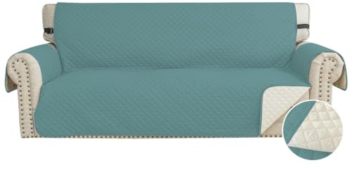 CYCMACO Wasserdicht Sofa Überzug rutschfest 3 Sitzer, Hellblau | Couch Bezug Haustier Katze Hunde, Sofaschoner Rutschfest, Universal Couchüberzug Waschbar, Sofa Covers Mit Armlehnen