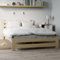 Holzbett 120x200 cm mit Lattenrost Modern Bett Bed Kiefer Massiv Bettgestell Doppelbett Massivholzbett Klassisch | Komfortabel & Langlebig | Skandinavisch Boho Landhaus Kopfteil hoch Natur