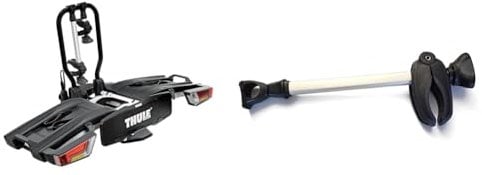 Thule EasyFold XT Fahrradträger für Anhängerkupplung 2 Fahrräder Silber & 2331220810 Rahmen-haltearm, schwarz, 35 x 5 x 5 cm