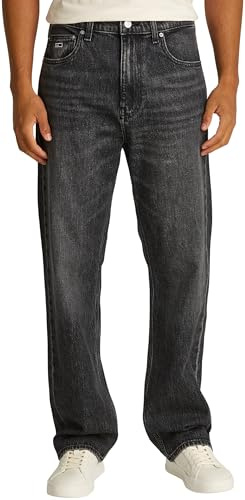 Tommy Jeans Herren Jeans Hose Otis Regular Straight Leg, Schwarz (Denim Black), 32W/34L