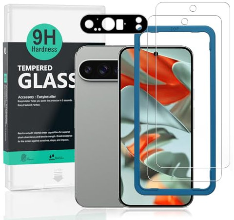 Ibywind 2 Piezas Protector Pantalla para Google Pixel 9 Pro XL 5G 6.73+1 Pieza Protector Cámara,Dureza 9H Cristal Templado,Fácil de instalar