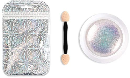 YUYQAQ Holographic Nail Glitter Powder Aurora Pigment Nail Rainbow Color Neon Mirror Effect Nail Decorations Tool Effect