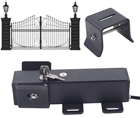 LM149 Serrure électrique 24 V pour portails automatiques pivotants et coulissants – Télécommande – Serrure électrique CC pour portes à double et simple battant (noir)