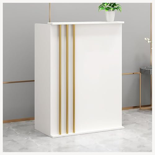 BüRo-Empfangstheke,Empfangstheke,Rezeption Schreibtisch Theke Kleine Rezeptionstheke FüR Kleine RäUme, Moderne Rezeptionstheke, FüR Alle Arten Von Bekleidungsgeschä(Size:80 without cabinet,Color:Weiß)