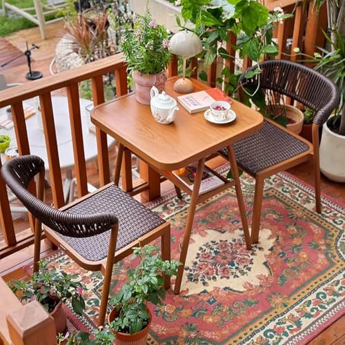 Juego de mesa y sillas de comedor, juego de comedor compacto de 3 piezas, mesa de barra de desayuno moderna de acero galvanizado, para balcón/cocina/apartamentos/espacio pequeño, cubre un área de 0,4㎡