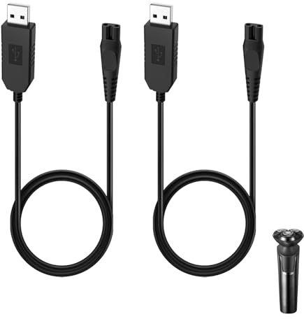 2 Pack 5V ladekabel für Philips Norelco Rasierer One Blade QP2724 QP2824, USB Ladegerät für QP1324 QP2834 QP4530 QP4631 MG5910 MG7910 MG7930 MG7950 X3001 MG9510 MG9520 X5006 2400 2600 Lader Kabel
