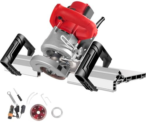 FLNOZAMZ 43° Electric Tile Bevel Cutter, 1800W Electric Tile Chamfering Machine, with Water Pump, Double Handle Design, Speed 13000RPM