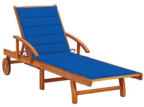 Snsowed Sonnenliege mit Auflage Akazie Massivholz, Gartenliege, Liegestuhl, Sonnenstuhl, Sonneninsel Outdoor, Liegen, Gartenmöbel, Bäderliege, Relaxliege - 3061612