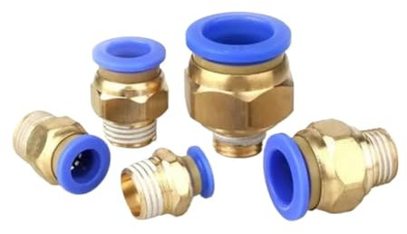 Raccord de tuyau pneumatique 4/6/8/10/12 mm, filetage 1/8, 1/4, 3/8, 1/2, 1 pièce(Pc12-01)