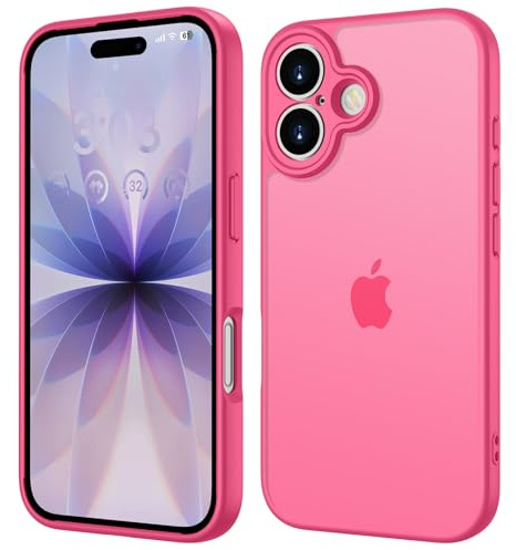 ORDA für iPhone 17 Hülle 6,3 Zoll, Vollständiger Kameraschutz Stoßfest Kratzfest Transluzente Rückseite Schutzhülle, Anti-Fingerabdruck Matt Handyhülle für iPhone 17 (Leuchtend Rosa)