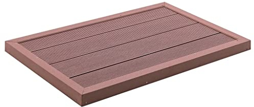 Mokuyary Bodenelement für Solardusche, braun, 101 x 63 x 5,5 cm, WPC, rutschfest, für Poolleiter, Solardusche