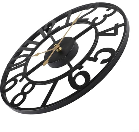 Vasiumic Reloj de pared vintage para exteriores, 40 cm, grande, silencioso, decoración de jardín, patio, porche, piscina, resistente a la intemperie, estilo granja (C)