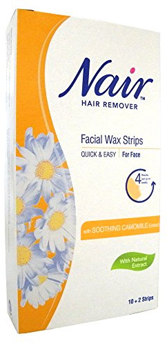Nair 12 Facial Wax Strips with Camomile Extract - Pack of Six (6x12 Strips)
