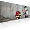 murando - Wandbilder XXL Banksy Mario 200x80cm 5 tlg - Wand Deko Leinwand Bilder Groß Wanddeko Wohnzimmer Schlafzimmer Kunstdrucke - Street Art Urban Mural i-C-0109-b-m