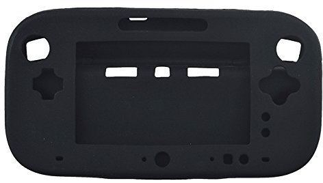 Funda protectora de silicona de goma suave para mando de juegos Wii U, color negro
