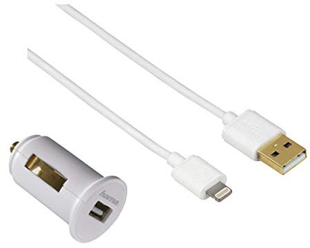 Hama Piccolino Auto Weiß Ladegerät für Mobilgeräte - Ladegeräte für Mobilgeräte (Auto, Gleichstrom, 5 V, 1,5 m, Weiß)