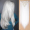SEGO Clip in Extensions Haarverlängerung Haarteil 8 Tresssen wie Echthaar glatt Weiß 23(58cm)-140g