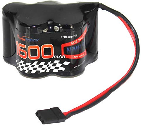 Powerhobby - Batería para receptor NiMH (6 V, 1600 mAh, compatible con: 1/8 1/10 Losi T-Maxx HPI Ofna Mugen Kyosho Associated