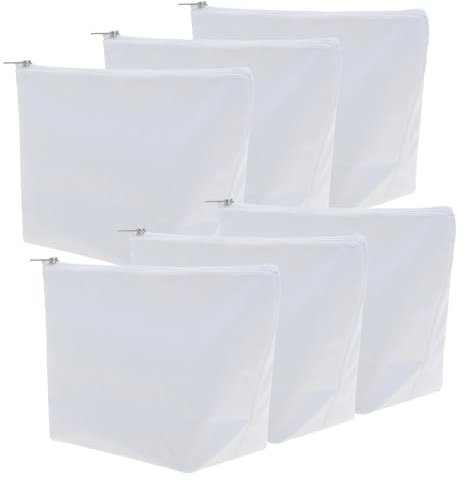 Aspire 6-Pack 12oz Heavy Duty Canvas Aufbewahrungstaschen, 9,5 x 5,5 x 3 Zoll weiße Tasche, Weihnachtsgeschenktüte