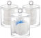 Relaxdays Acryl Organizer im 3er Set, Wattestäbchen Aufbewahrung, Wattepadhalter, mit Deckel, Pflegeleicht, transparent