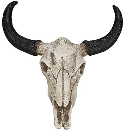 VANKOA Harz Bullenschädel Bullenkopf Stierkopf Bulle Schädel Kopf Wanddeko
