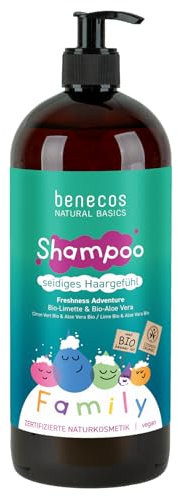 benecos Naturkosmetik - Shampoo - seidiges Haargefühl - vegan - Bio-Limette & Bio-Aloe Vera - 950 ml