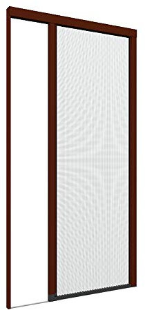 Zanzanet Zanzariera laterale orizzontale su misura frizionata New Euro cassonetto 38mm binario 4mm porta finestra giardino balcone personalizzabile 14 colori 2 reti Made in Italy Marrone