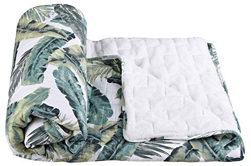 Wendedecke Bananenblätter Tagesdecke Palme Überwurf Sofadecke 140x200cm Überwurf kds047 Palazzo Exklusiv