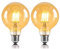 BANGSHUO Edison Vintage LED-Leuchtmittel E27 Globe Glühbirne G95 6 W Warmweiß 2700 K entspricht 60 W Halogen-Leuchtmittel, Bernsteinglas, ideal für Nostalgie- und Retro-Beleuchtung (2 Stück)