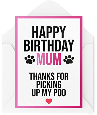 Tongue in Peach Lustige Geburtstagskarten für Mama vom Hund, Haustierliebhaber Grußkarten zum Geburtstag, Danke für die Abholung meiner Hundemutter, CBH255
