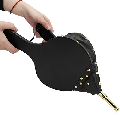 Fuelle Manual Para Chimenea, Soplador De Aire De Fuelle De Fuego Grande De Cuero De 15,6 X 7,1 Pulgadas Con Cuerda De Acebo Para Acampar Al Aire Libre, Barbacoa, Picnic(Tubo de oro)