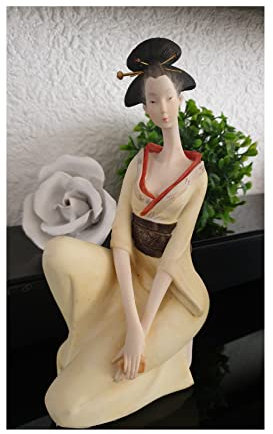 narrenkiste Gi60 Creme gelb Skulptur China Dame Innenraum Dekoration Dekofigur
