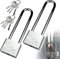 Candado de grillete largo resistente de 50 mm/2 pulgadas con 8 llaves, para almacén, garaje, puerta de valla, paquete de 2