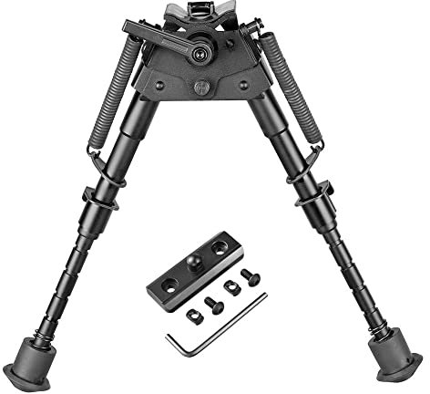 bravovski 6-9 Inch Zweibein mit Drehgelenk Pod-Loc Schwenkbar Auflageschiessen für Jagd-Schießen Luftgewehr mit MLOK Adapter
