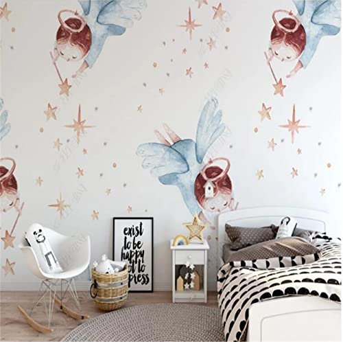 Fototapete 3D Effekt Moderne Cartoon Handgemalte Libelle Elfe Fototapete Wandbild Kinderzimmer Schlafzimmer Wanddekoration 450(W) X300(H) Cm