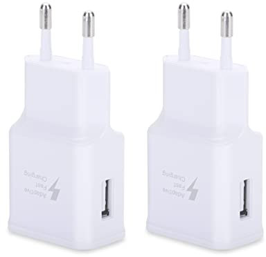 2-Pack Ladegerät Kompatibel mit Samsung Galaxy S10, S10 Plus, S10e 5G, S9, S9 Plus, S8, S8 Plus, A51, A50, A40, A30, A20e, Z Flip3, Fold2, DBZYLN Schnellladegerät Original (weiß)