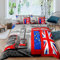 Les filles London Big Ben Bettbezug Telefonkabine rot Bettwäsche 140 x 200 cm für Jungen Männer grau UK Thema Decor Bettwäsche-Set, Modern England Cityscape, 2-teilig