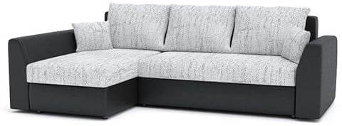 Ecksofa Paul mit Schlaffunktion! Best ECKSOFA! Eckcouch mit Bettkasten! Best! (Lawa 09 + Soft 11), Länge: 240 cm, Breite: 140 cm, Höhe: 85 cm