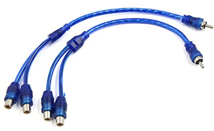 A ABSOPRO Macho a 2 Hembra RCA Coche Amplificador Divisor Adaptador Cable (Juego de 2)