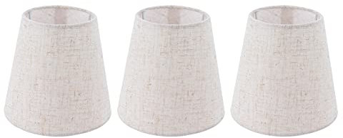 Pantalla de Lámpara de Araña de 3 Uds, Pantalla de Tela de Lino E14 de 5,5x5,1x3,54 Pulgadas, Pantalla de Lámpara Pequeña para Lámpara de Vela, Decoración de Hotel Ktv